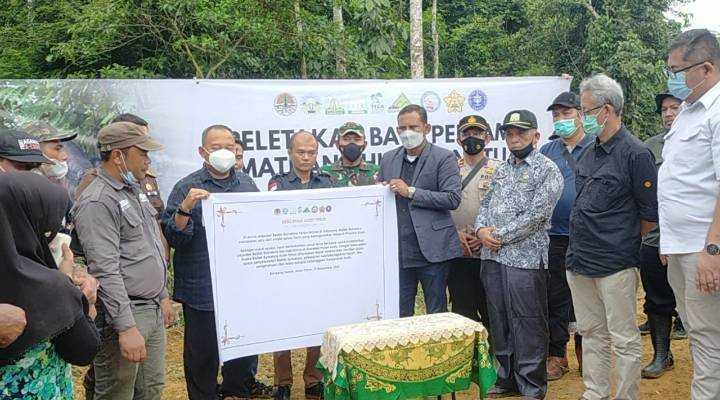 Peresmian Suaka Badak yang akan dibangun di Desa Rantau Panjang, Kecamatan Simpang Jernih, Kabupaten Aceh Timur, Aceh, Kamis (11/11). | Foto: Mudanews