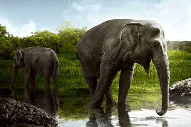Ilustrasi gajah sumatera. | Foto: Freepik