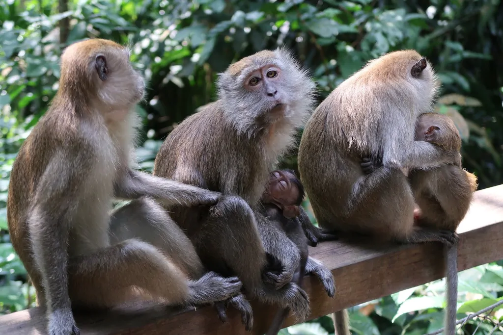 Sekawanan monyet ekor panjang. | Foto: blueskyafterrain/iNaturalist