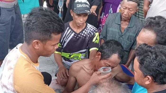 Lahi (50), korban interaksi negatif dengan buaya di Desa Sebagin, Kecamatan Simpang Rimba, Kabupaten Bangka Selatan. | Foto: Tribun Bangka/Kapolsek Simpang Rimba