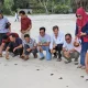 Ratusan anak penyu dilepas di Kirana Bay Pantai Lawar. | Foto: Dok. Pemerintah Kabupaten Sumbawa Barat