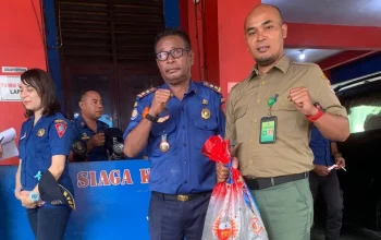 BKSDA Maluku menerima penyerahan dua ekor ular sanca kembang dari Dinas Pemadam Kebakaran. | Foto: Winda Herman/Antara